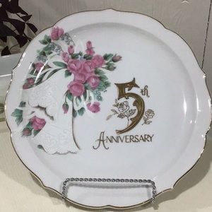 1986 vintage 5th anniversary plate